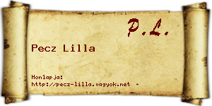 Pecz Lilla névjegykártya